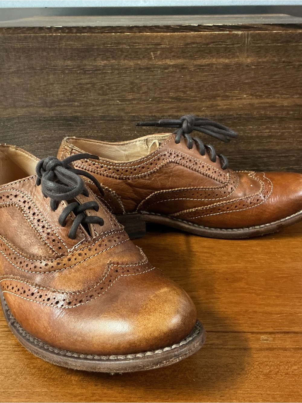 Bed Stu Lita Channing Oxford Shoes Wingtip Cobbler Distressed Leather Women 6.5 - Picture 3 of 9